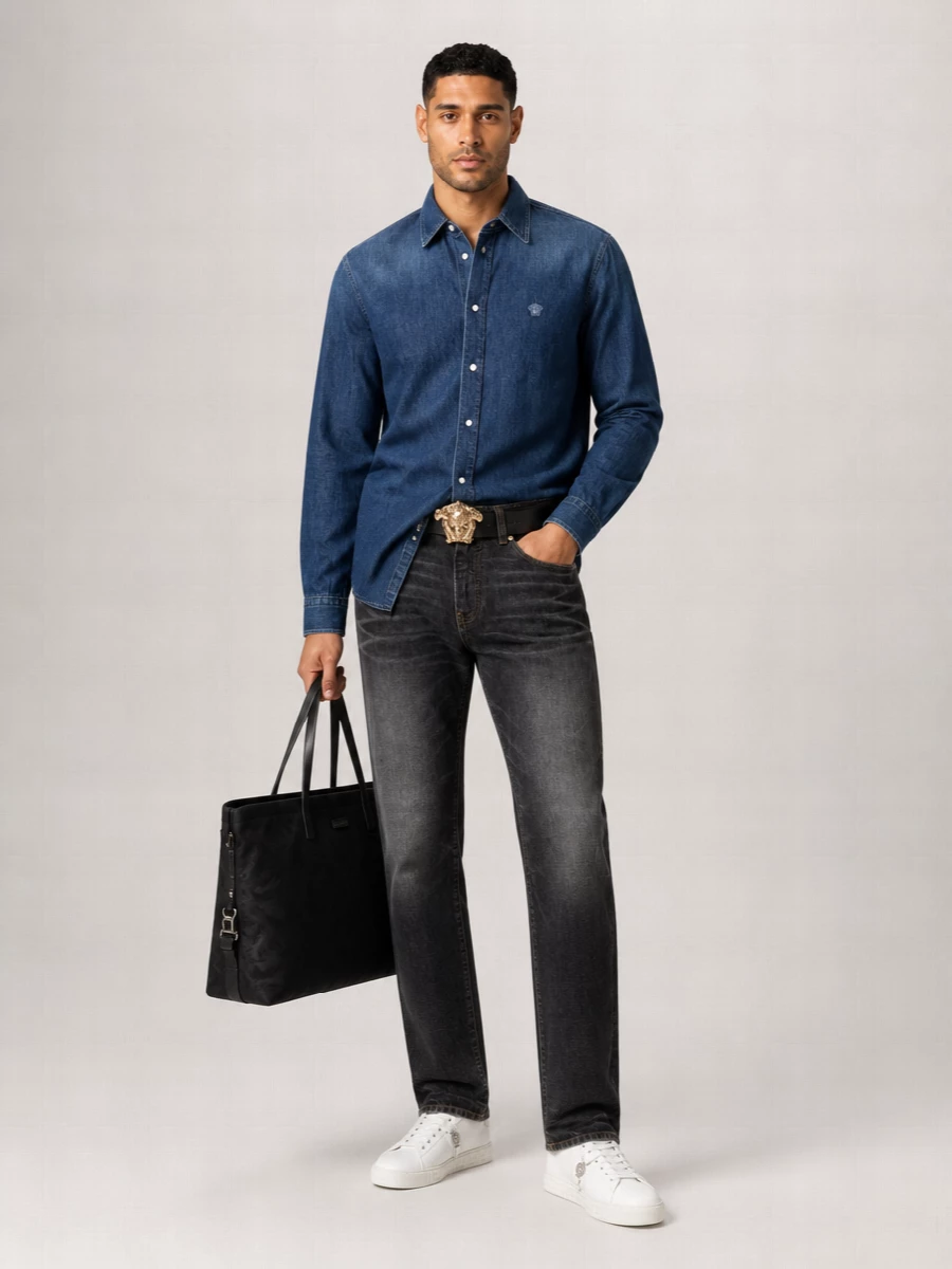 Versace Denim Long-Sleeve Shirt