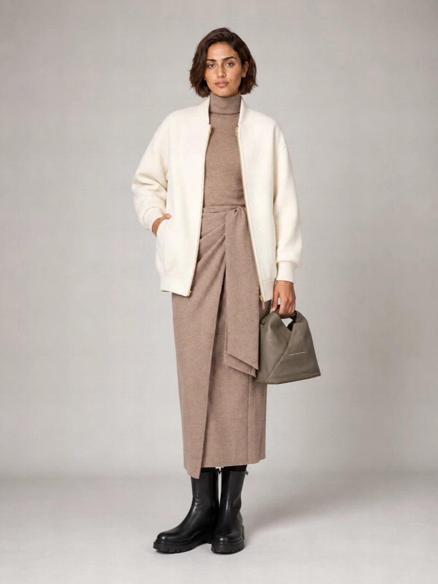 Sportmax Virgin Wool Oversized Bomber Jacket