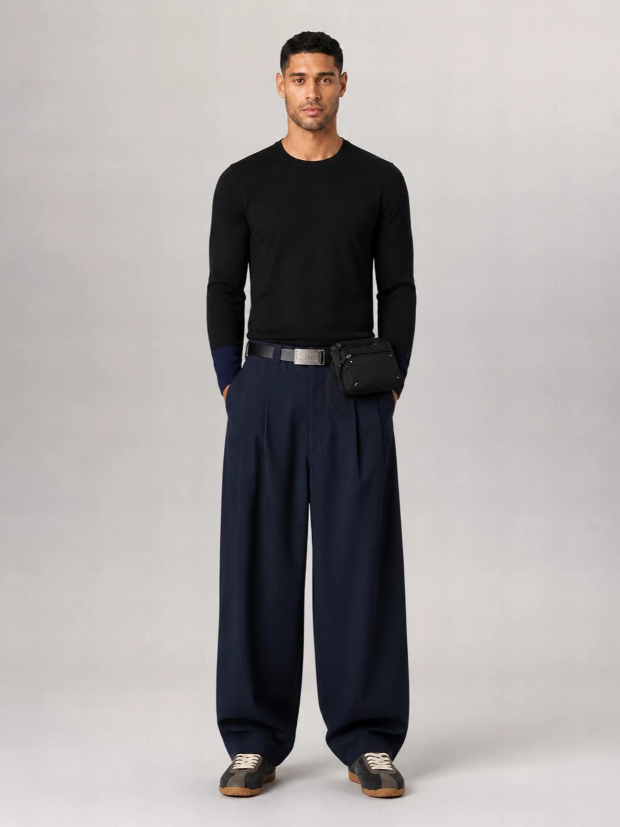 Comme Des Garçons Homme Cotton Belted Chino Trousers