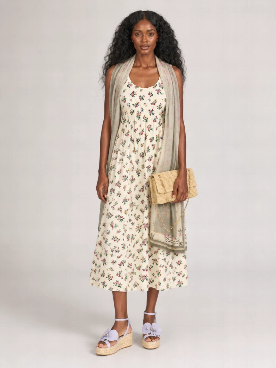Tory Burch Printed Cotton Midi Dress
