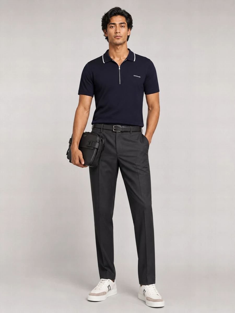 Ferragamo Zip Collar Polo Shirt