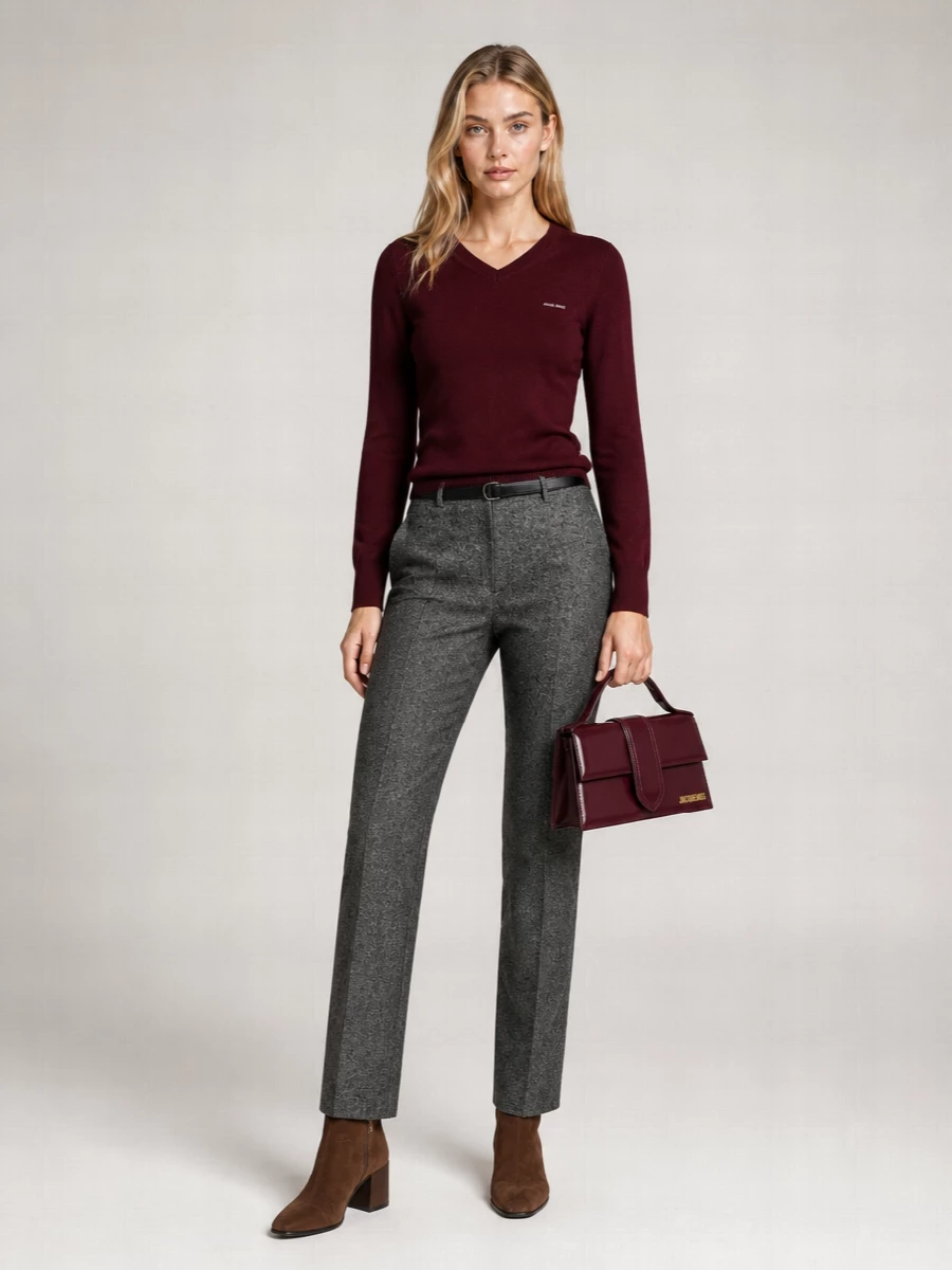 Miu Miu Fine-Knit V-Neck Wool Jumper