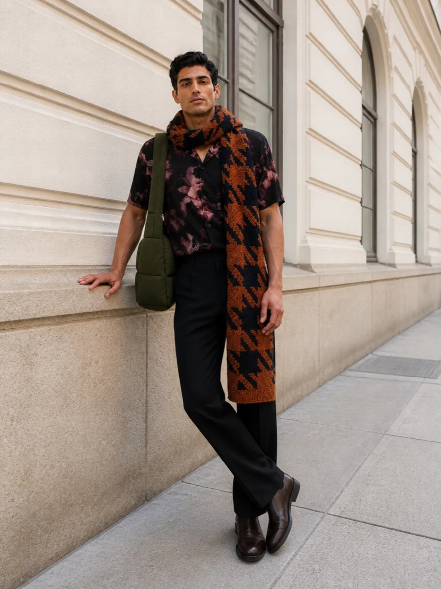 Dries van noten floral shirt black trousers