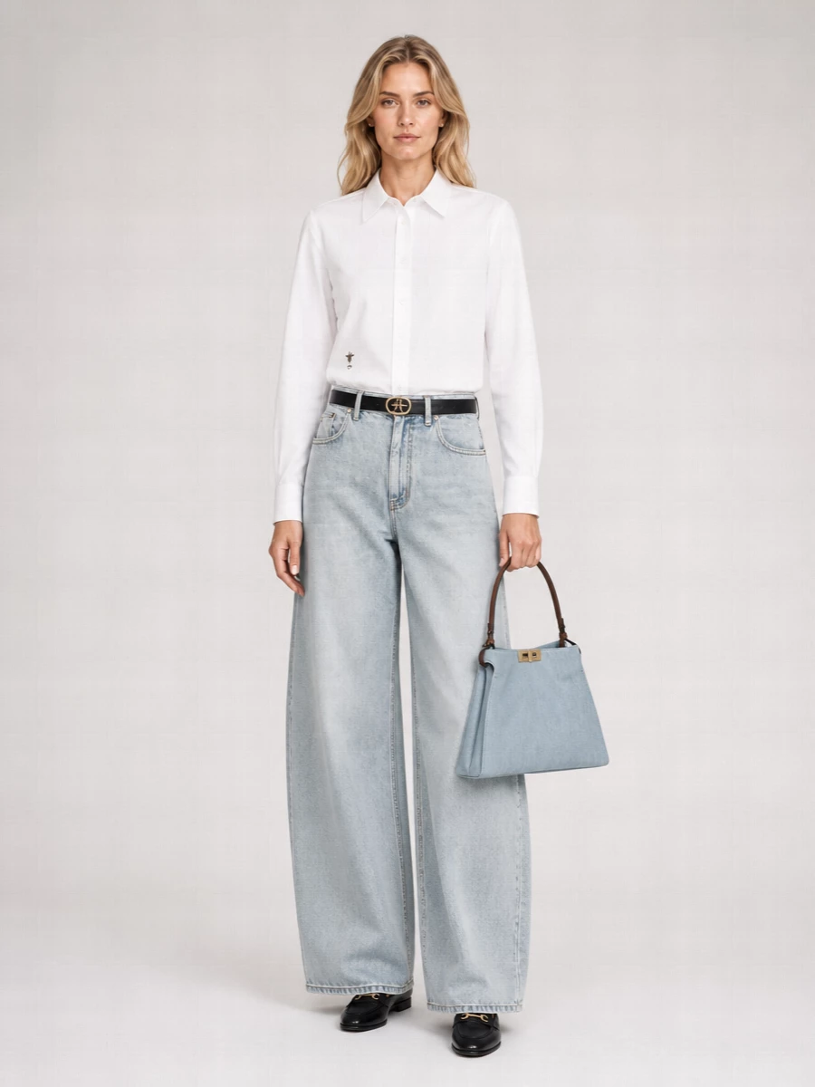 Fendi Medium Denim Shoulder Bag