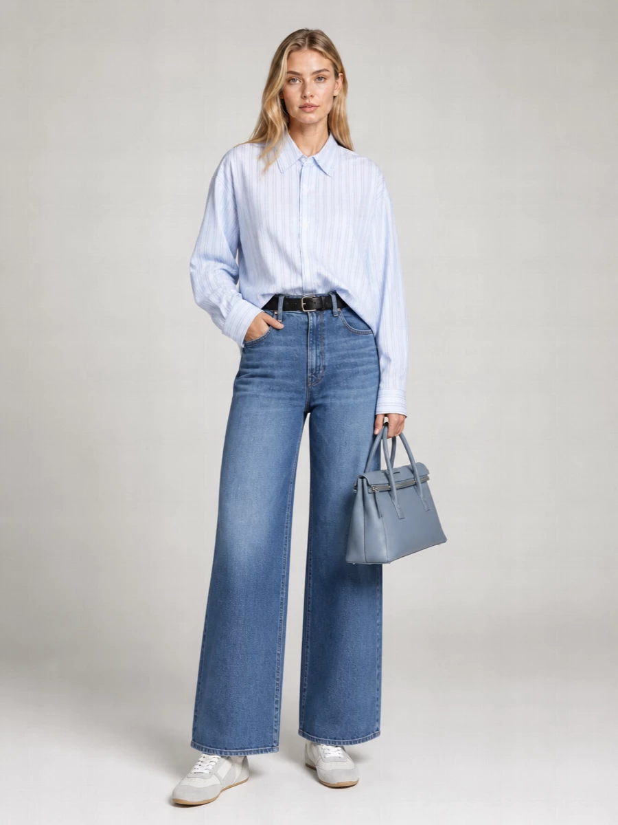 Mother Denim Mid-Rise Wide-Leg Jeans