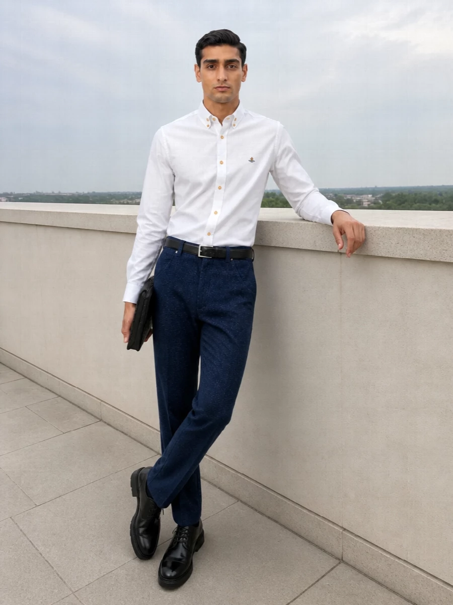 Vivienne westwood shirt navy trousers derbies