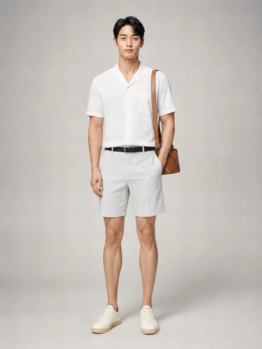 Prada Cuban Collar Striped Shirt
