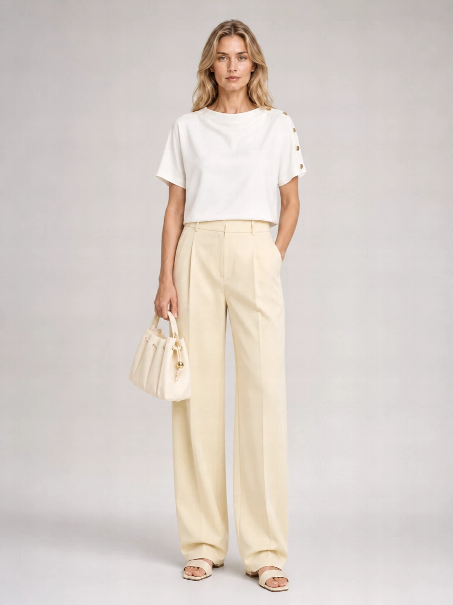 Soeur Asymmetric Short-Sleeve Blouse
