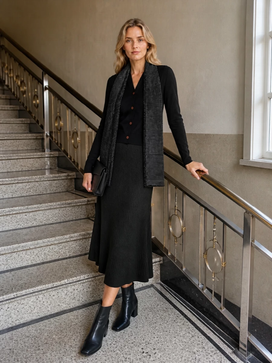 Paul smith cardigan victoria beckham ribbed skirt