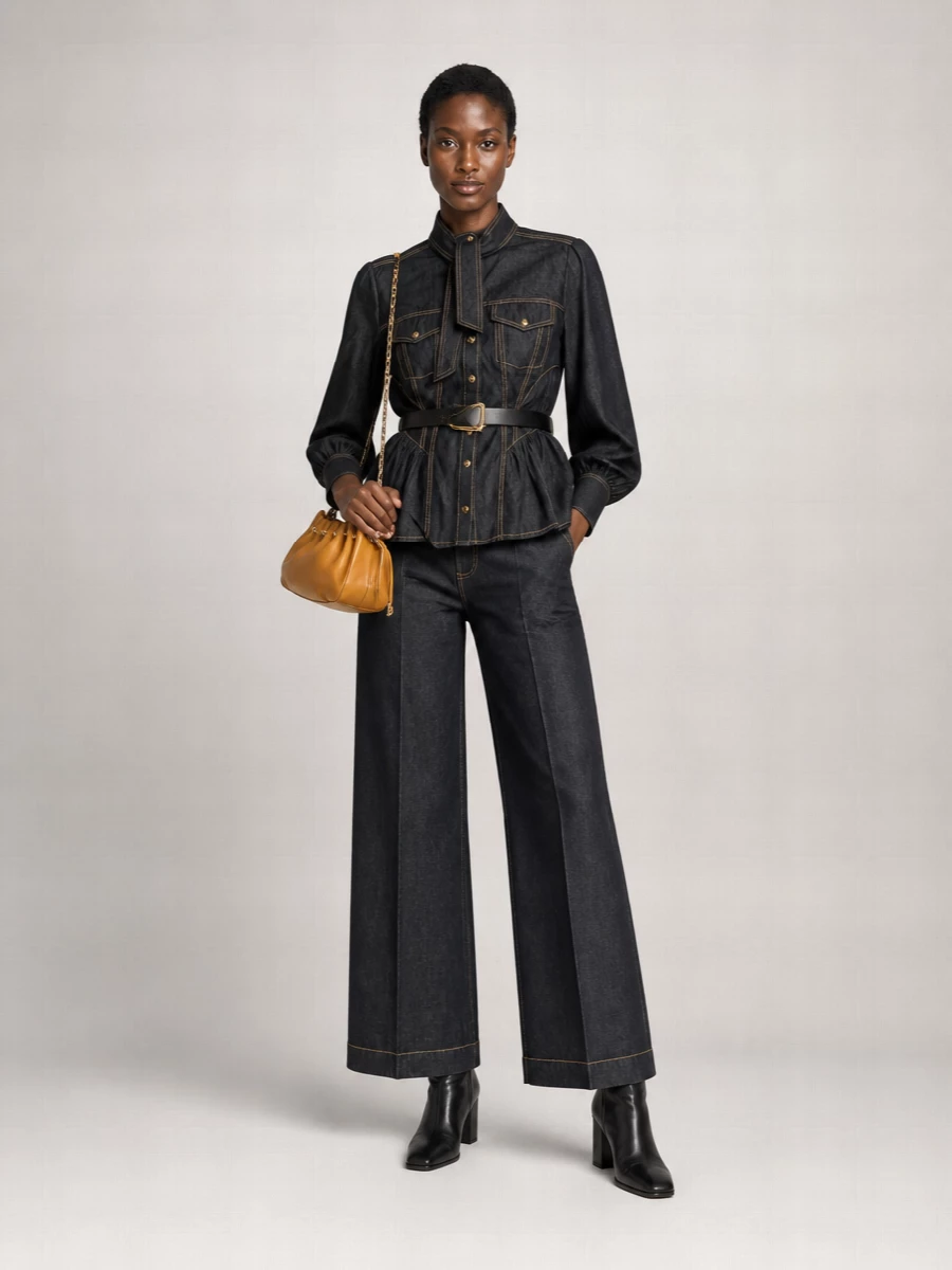 Zimmermann Denim Wide-Leg Trousers