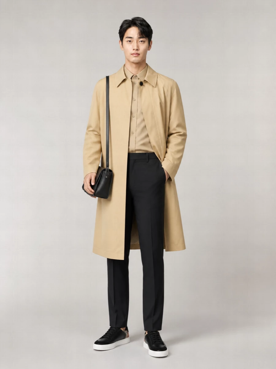 Burberry Cotton Long Single-Breasted Coat