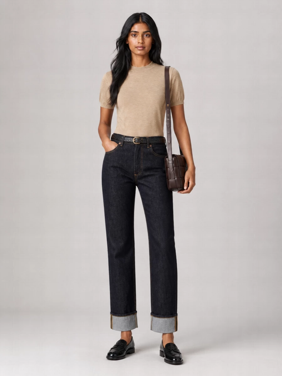 Bottega Veneta Denim Straight-Leg Trousers