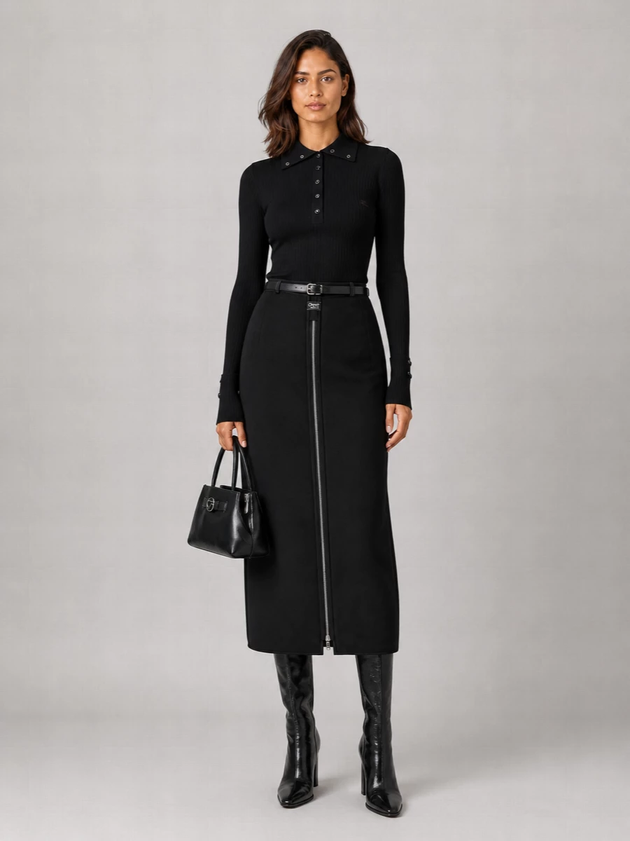 Coperni Long Zip Midi Skirt