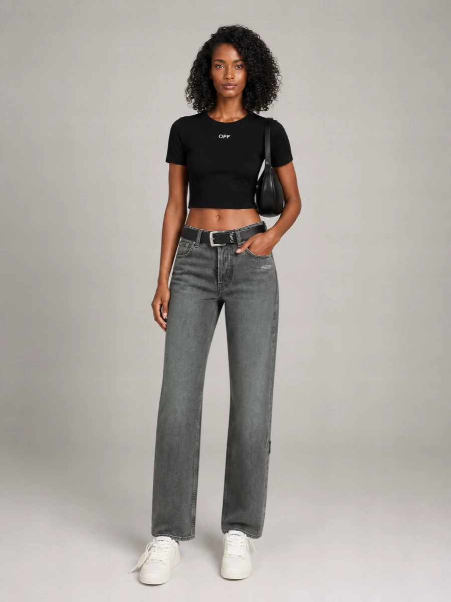 Off-White Denim Spray Susy Straight-Leg Jeans