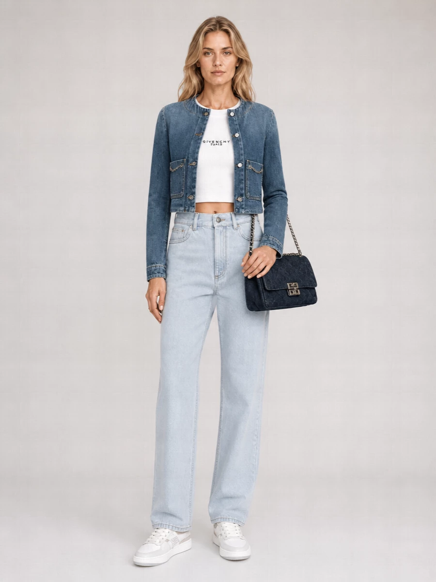 Givenchy Denim Crew-Neck Jacket