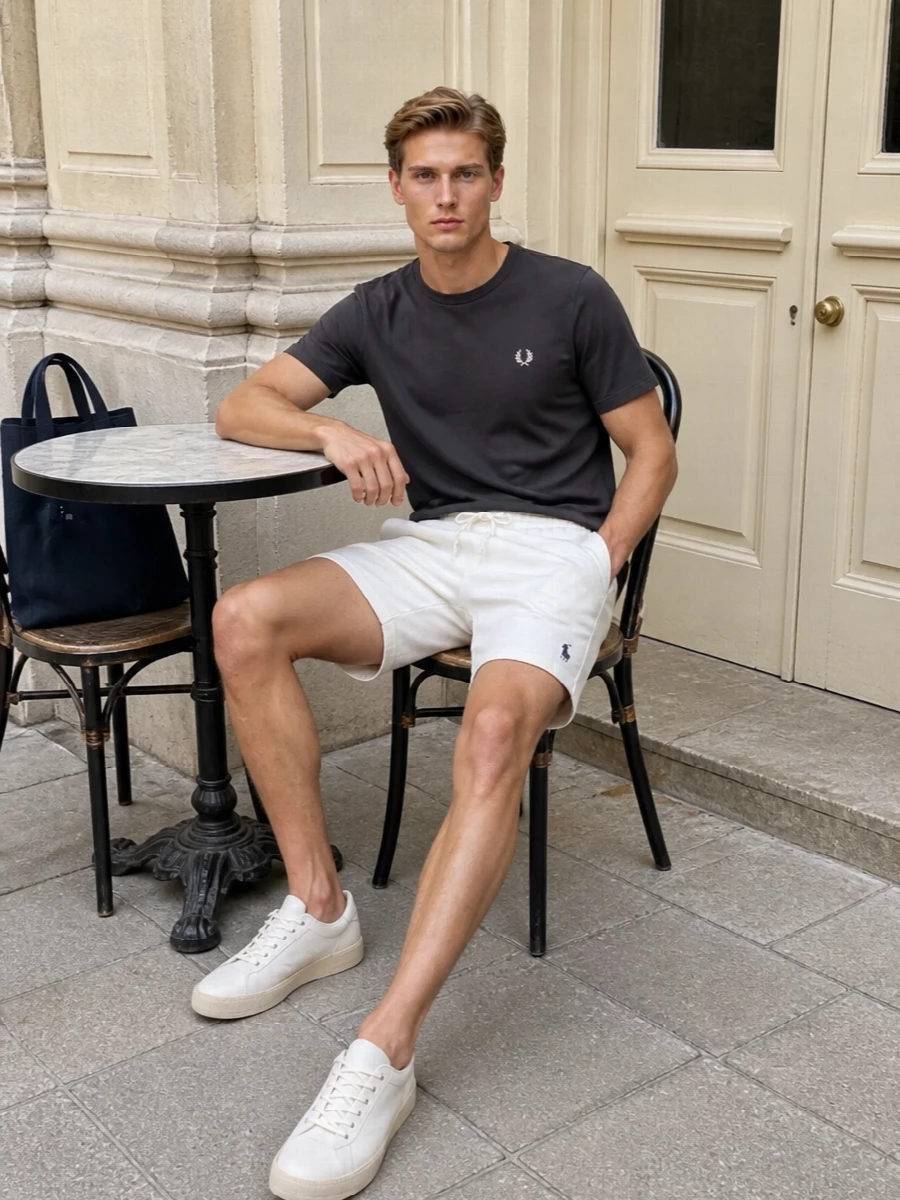 Fred perry tee ivory polo shorts apc tote