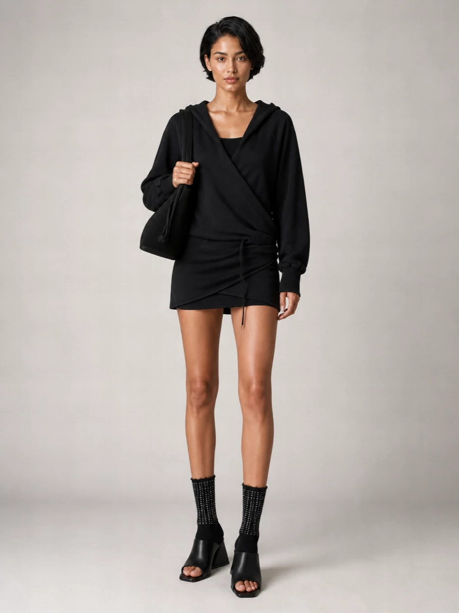 The Attico Cotton Hooded Mini Dress