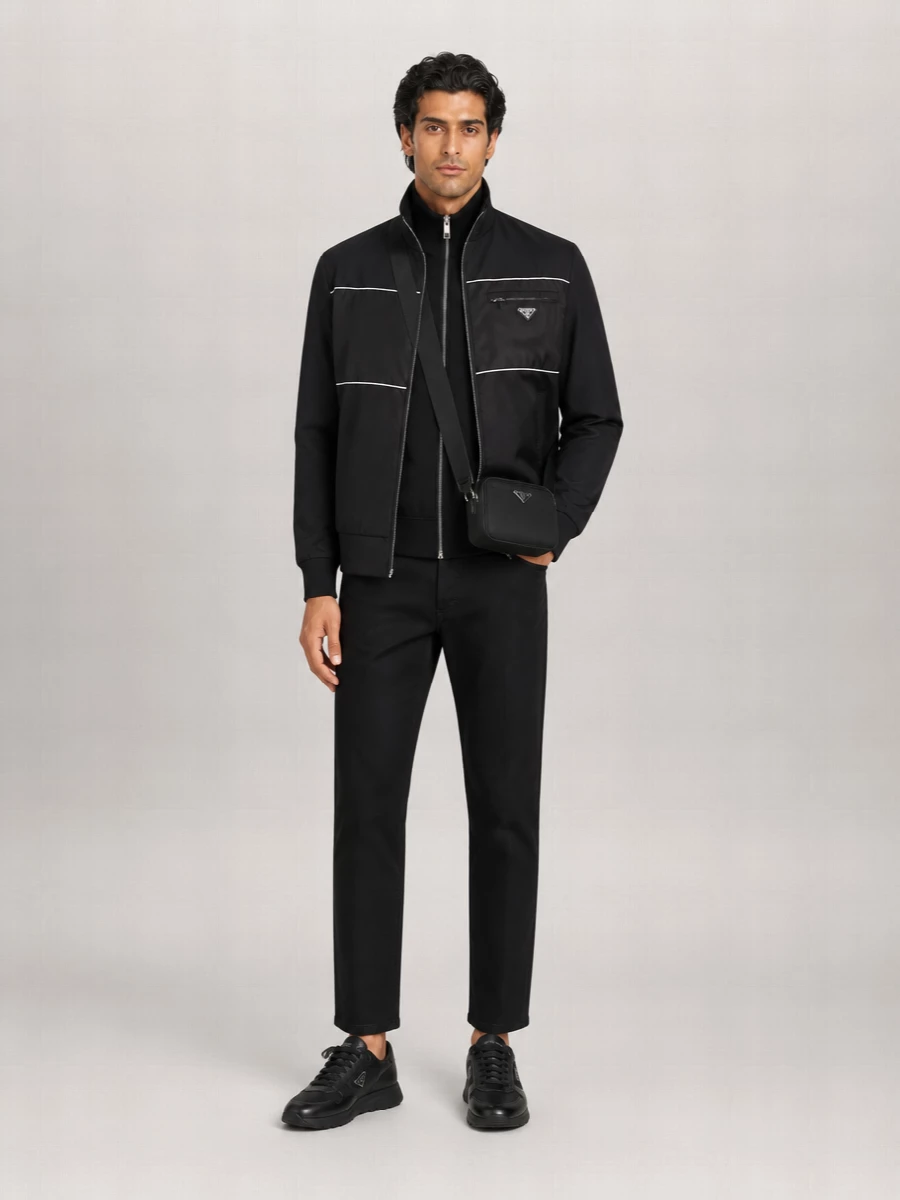 Prada High-Collar Zip-Up Sweatshirt
