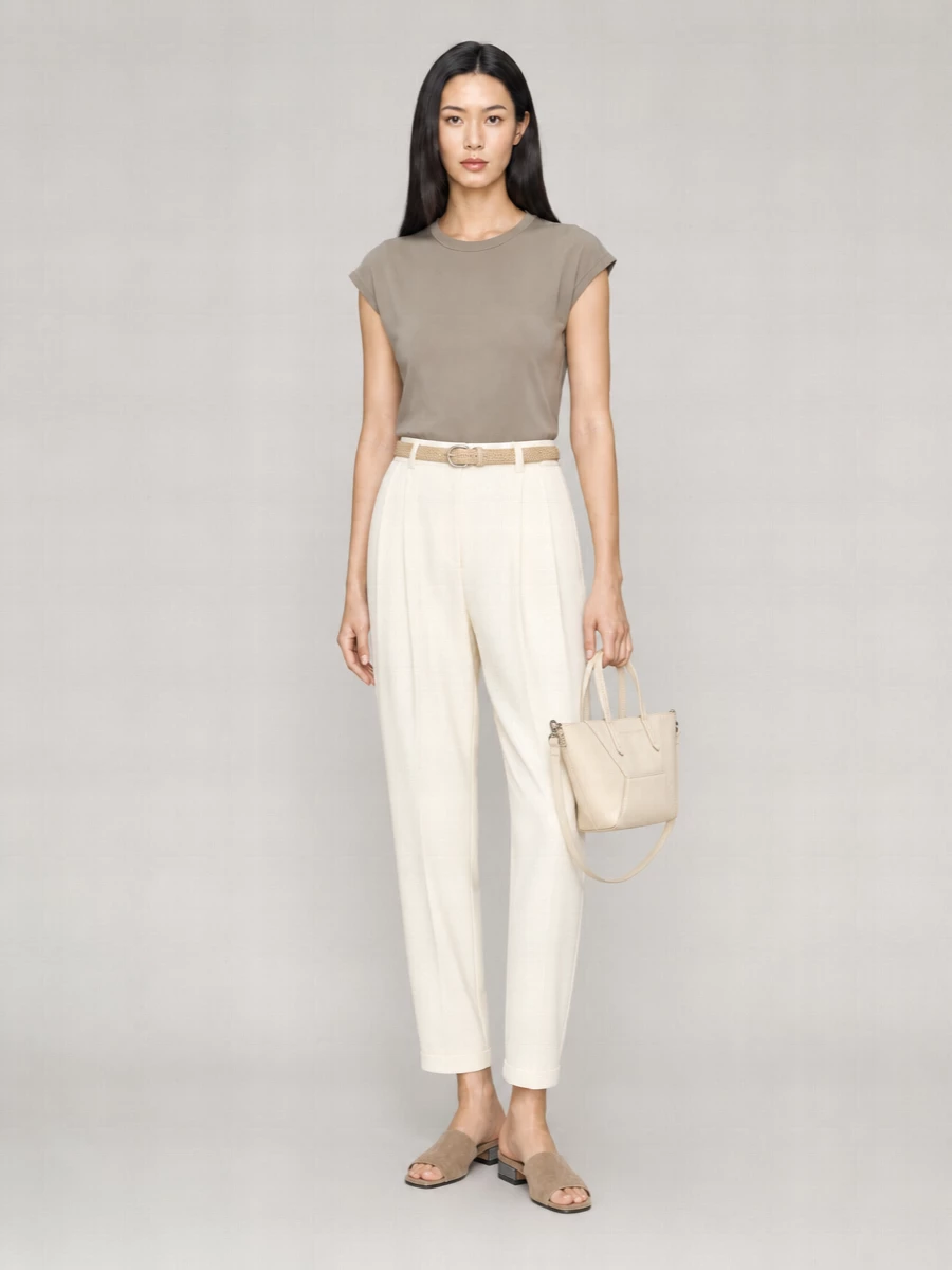 Brunello Cucinelli Silk Satin Short-Sleeve Blouse