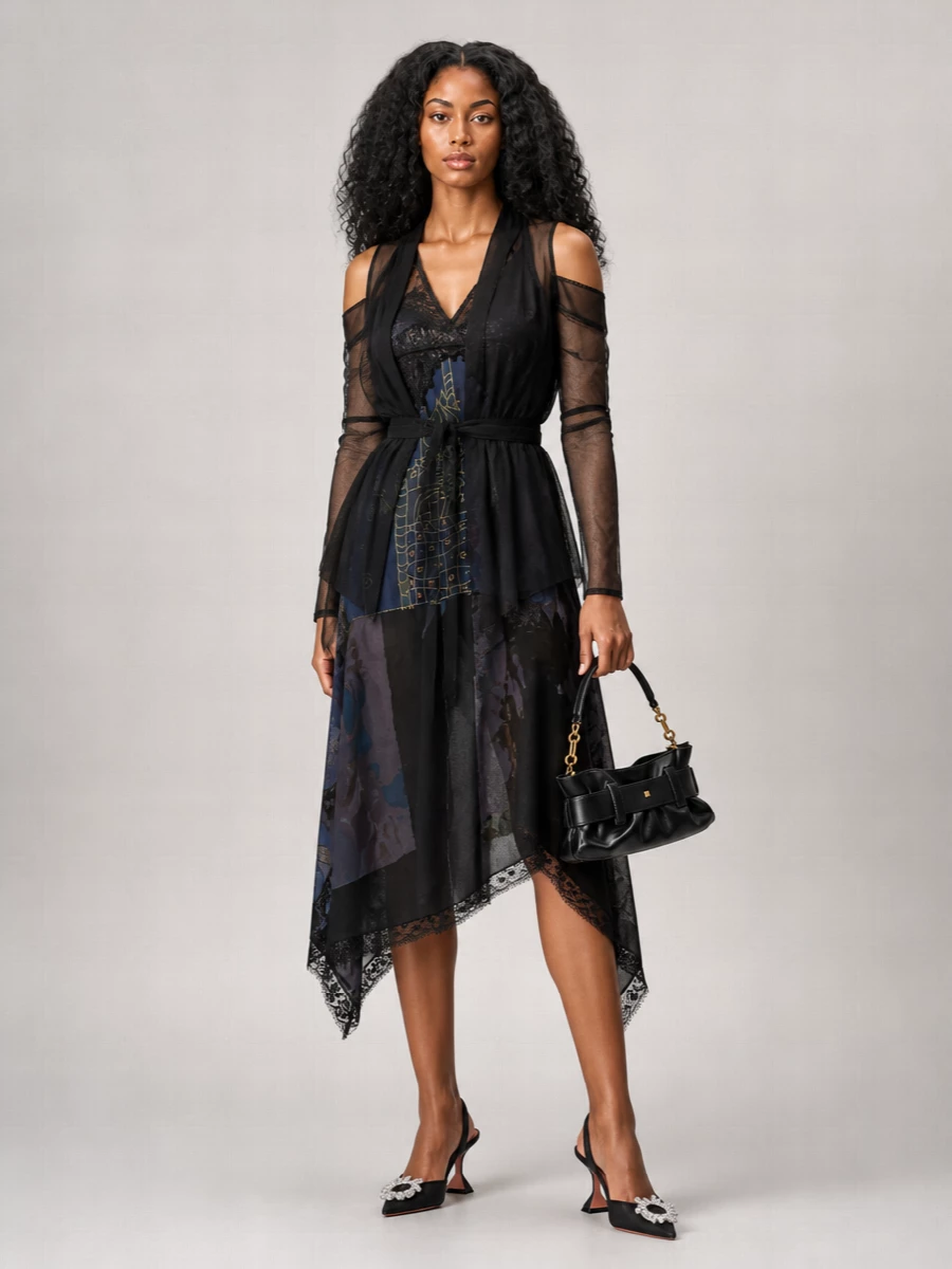 Amina Muaddi Mesh Pumps