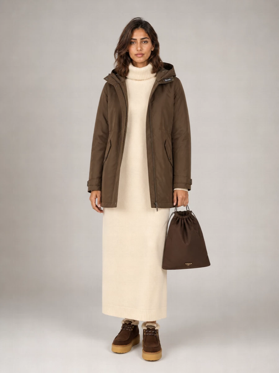 Woolrich Down Longline Hooded Puffer Parka