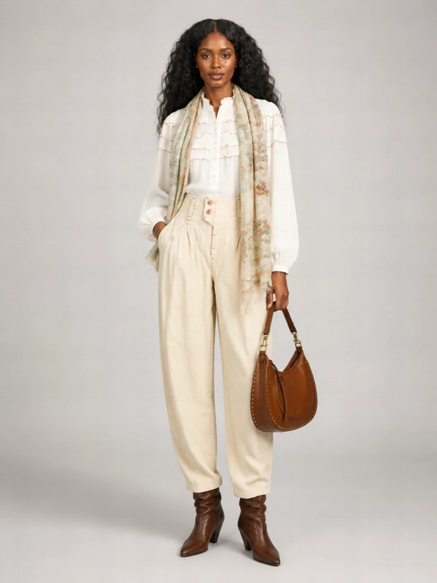 Isabel Marant Etoile Frilled Long-Sleeve Blouse