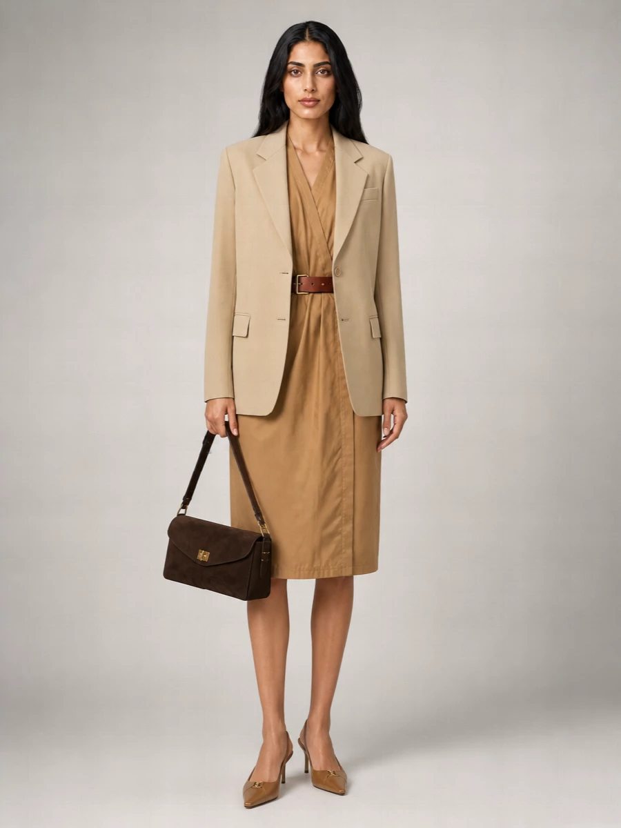 Saint Laurent Wool Silk Single-Breasted Blazer