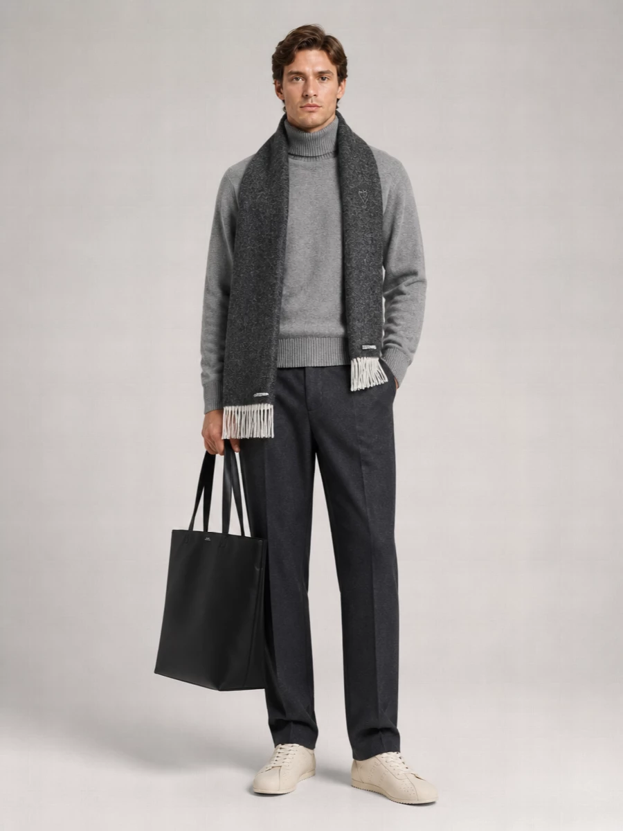 Ami Paris Wool Straight-Leg Trousers