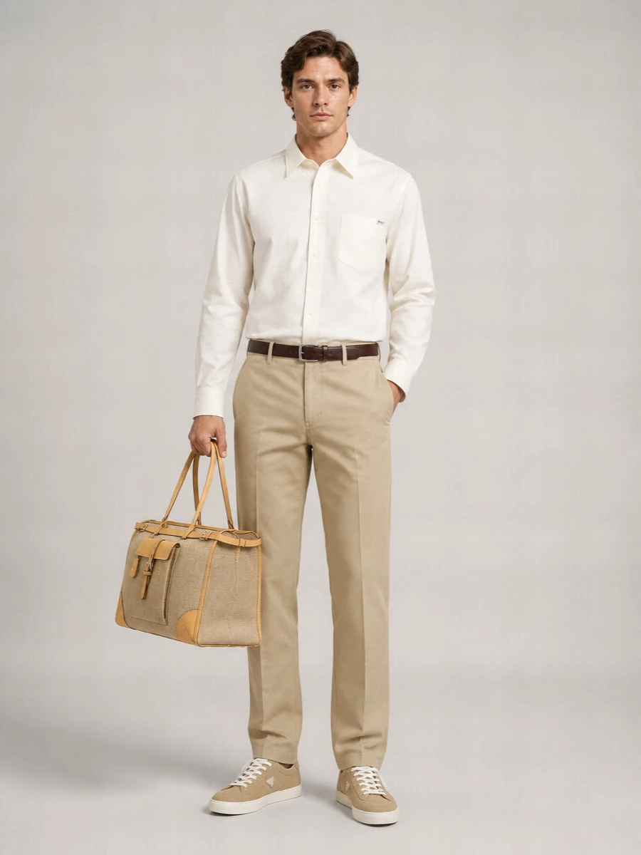 Prada Linen Straight-Leg Trousers
