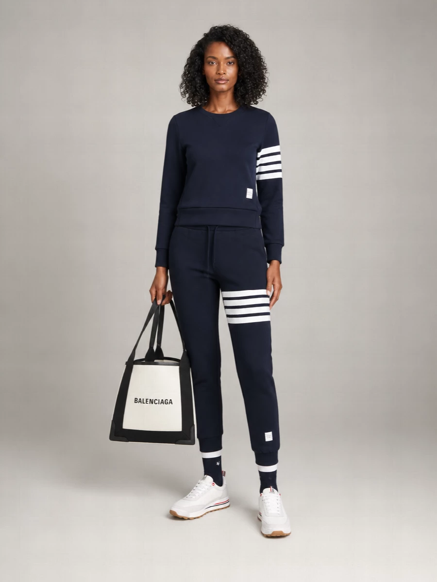 Thom Browne Cotton Tapered Track Pants
