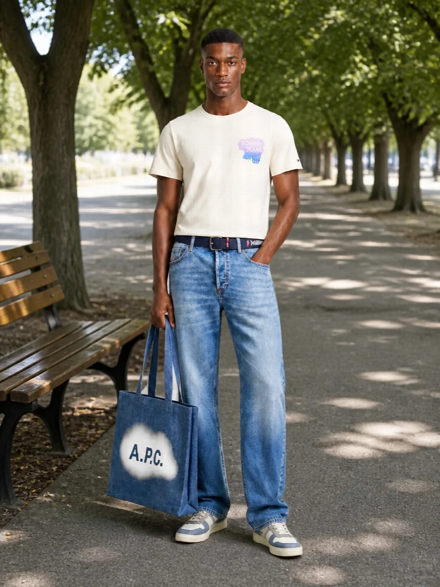 Tommy hilfiger graphic tee diesel jeans outfit