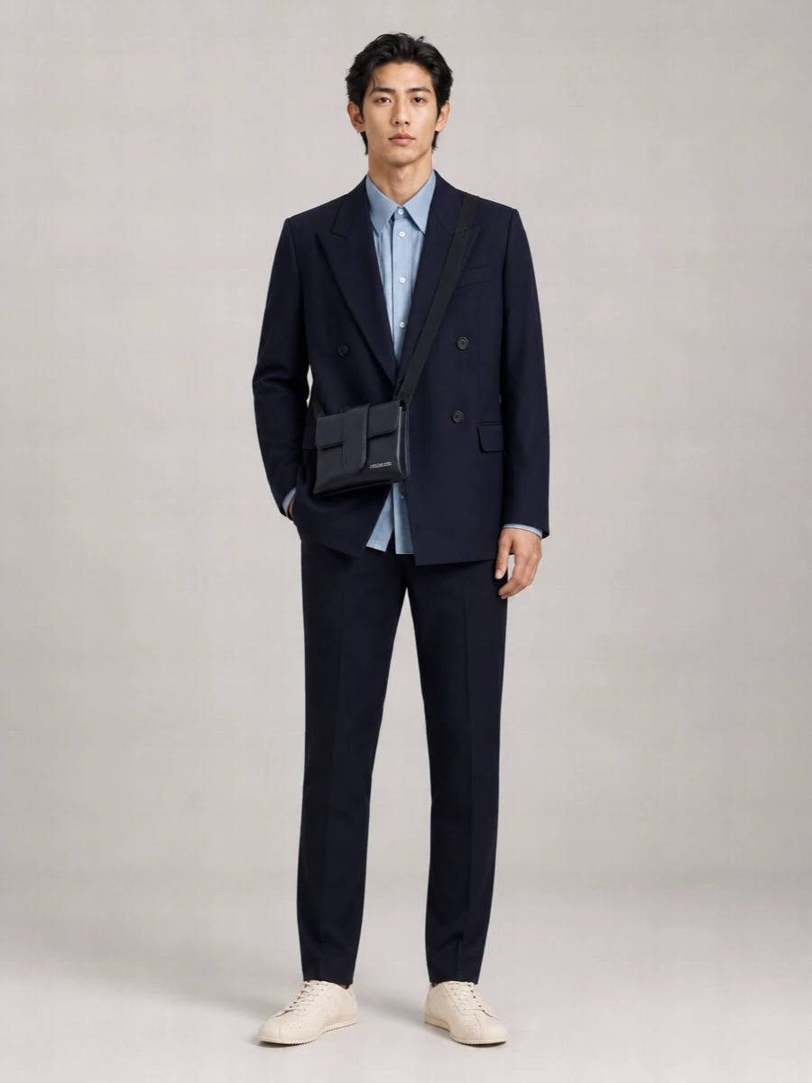 Ami Paris Virgin Wool Oversized Double-Breasted Blazer