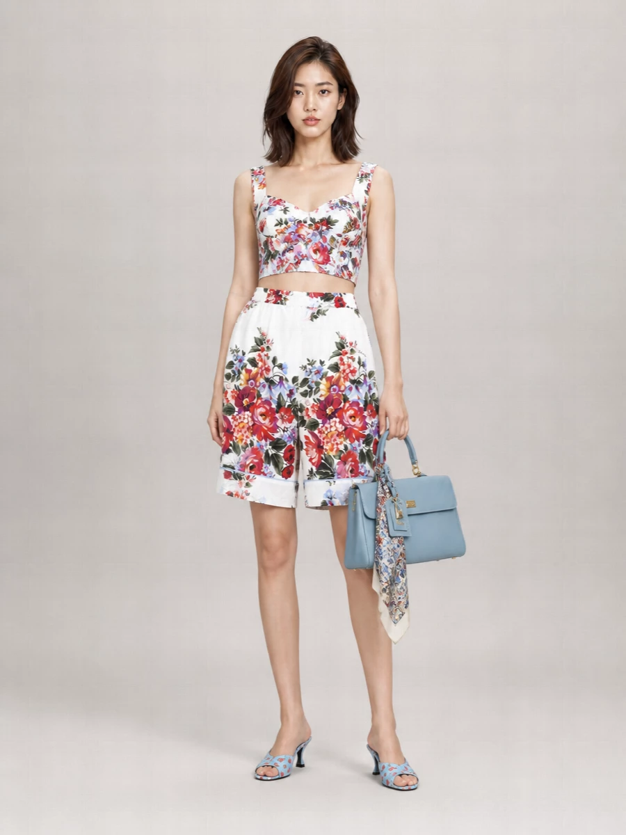 Dolce&Gabbana Cotton Bustier Crop Top