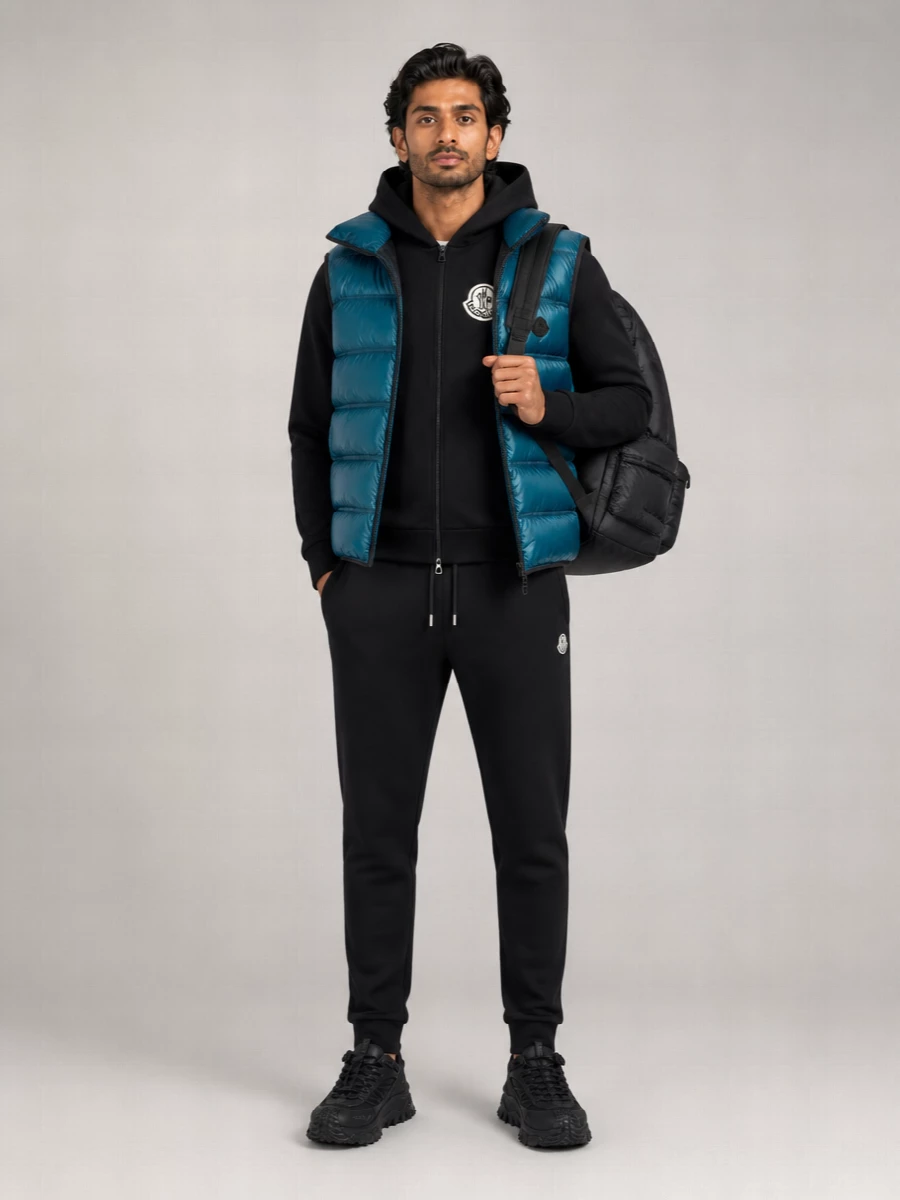 Moncler Quilted Down Hooded Puffer Vest