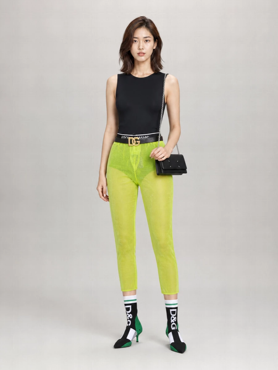 Dolce&Gabbana Logo-Print Cropped Tights