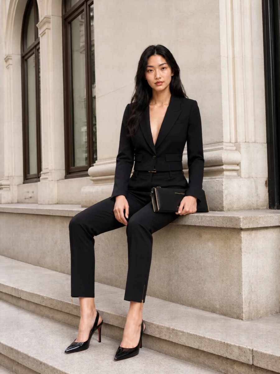 Elisabetta franchi black tailored blazer trouser