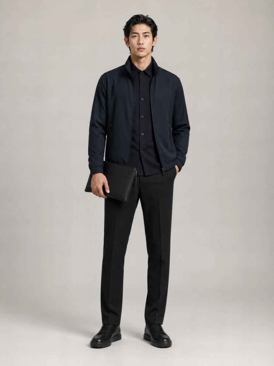 Giorgio Armani Cashmere Silk High Neck Single Breasted Jacket