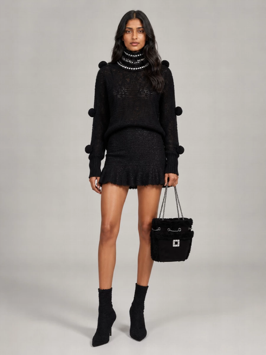 Dolce&Gabbana Wool Crystal Embellished Balaclava