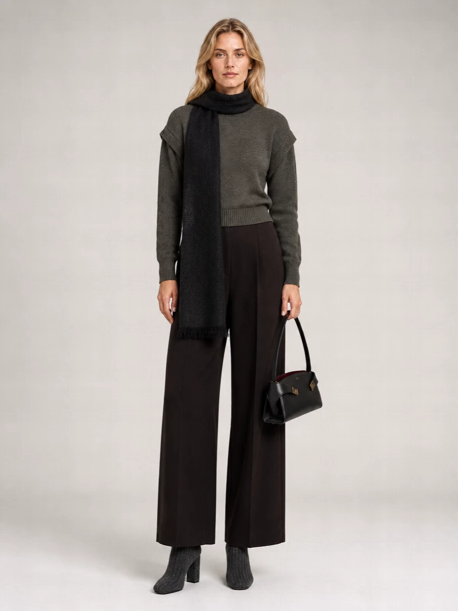 Alberta Ferretti virgin wool fine-knit long-sleeve cutout sweater