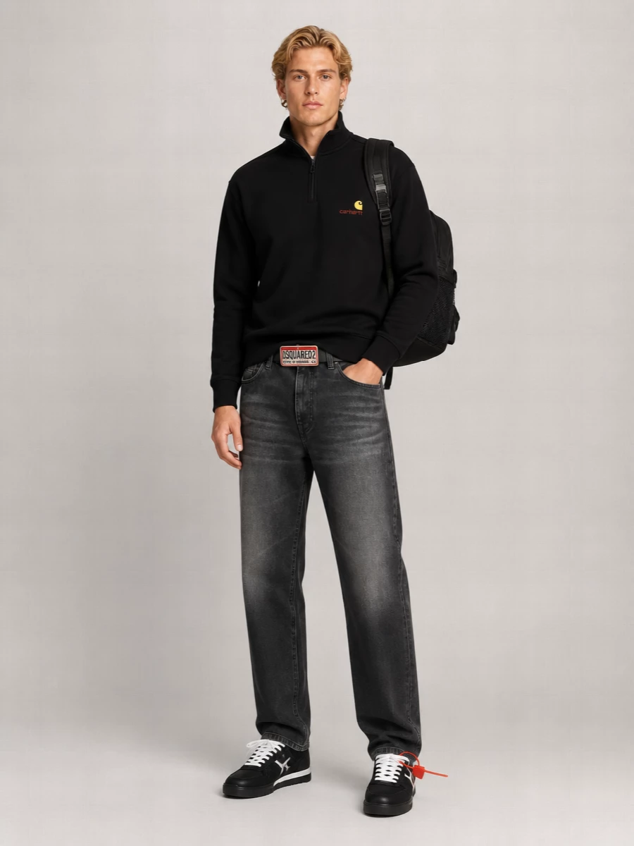 Carhartt Wip Half Zip American Script Sweatshirt