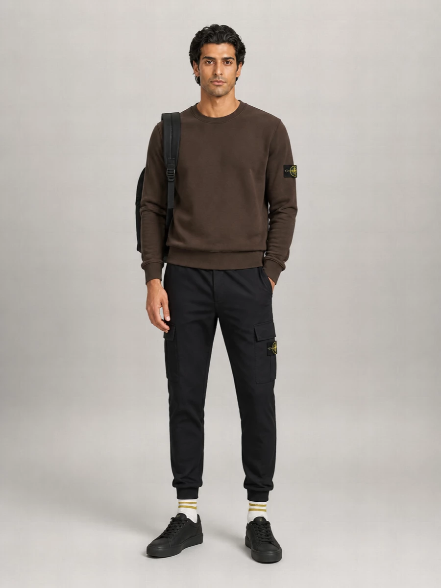 Stone Island Sweatshirt Ribbed Cuffs Bottom Band