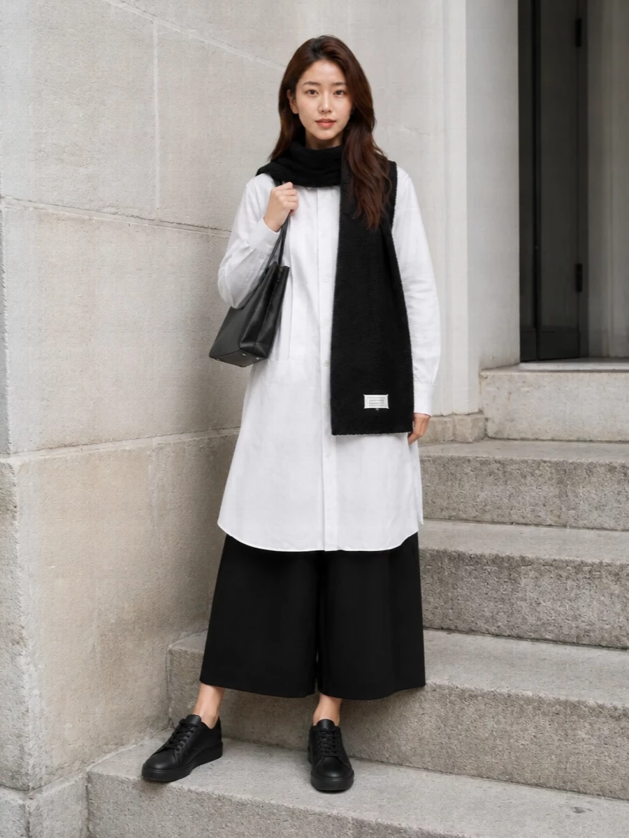 Comme des garcons culottes long white shirt