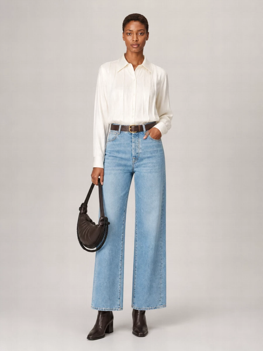 Our Legacy Denim High-Rise Wide-Leg Paneled Jeans