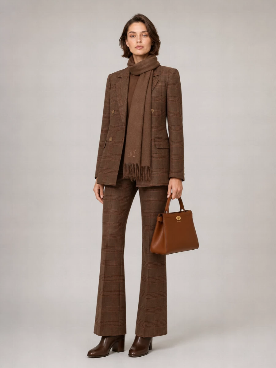Max Mara embroidered glencheck blazer