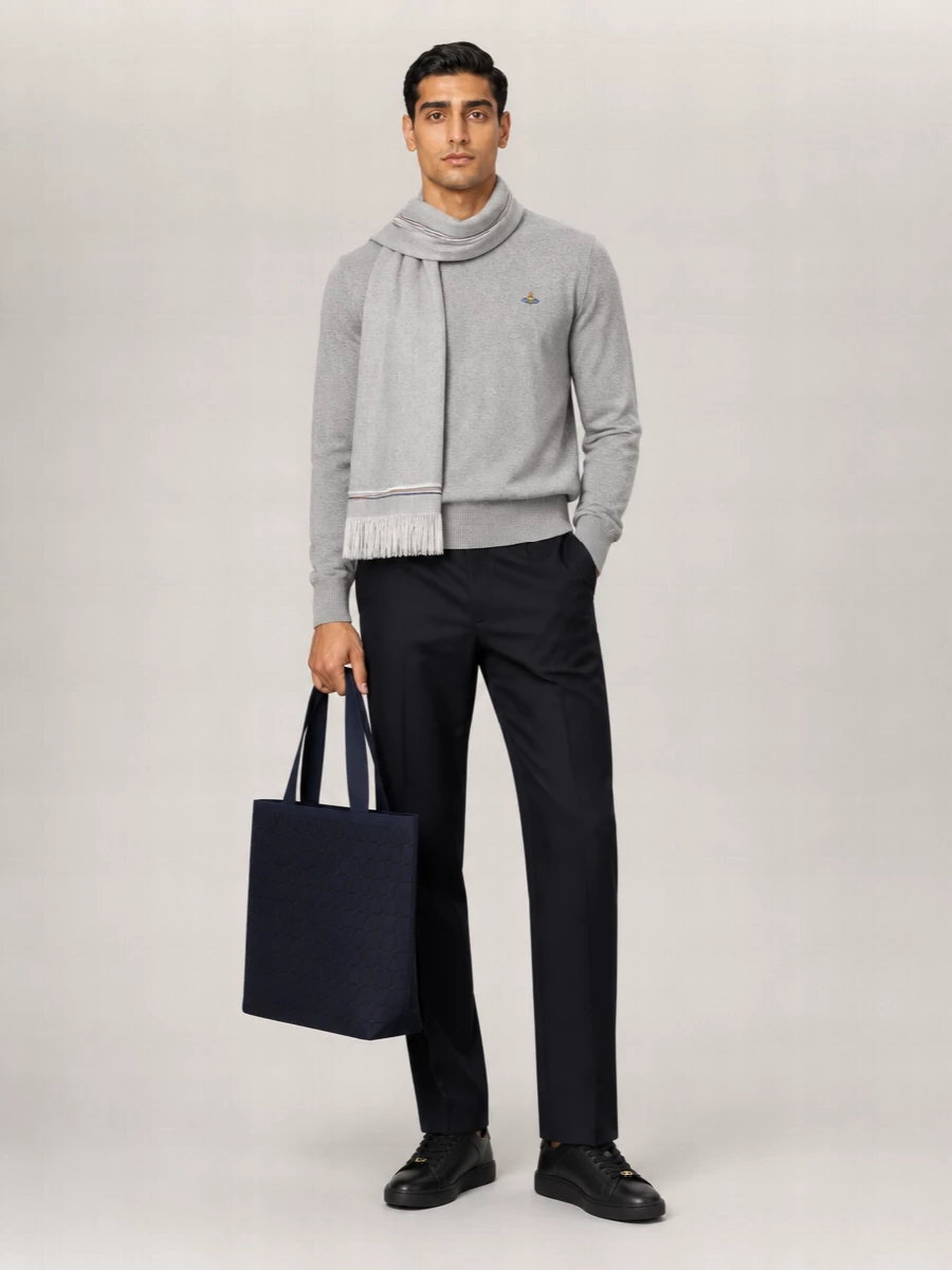 Vivienne Westwood Cashmere Blend Ribbed Crew Neck Sweater