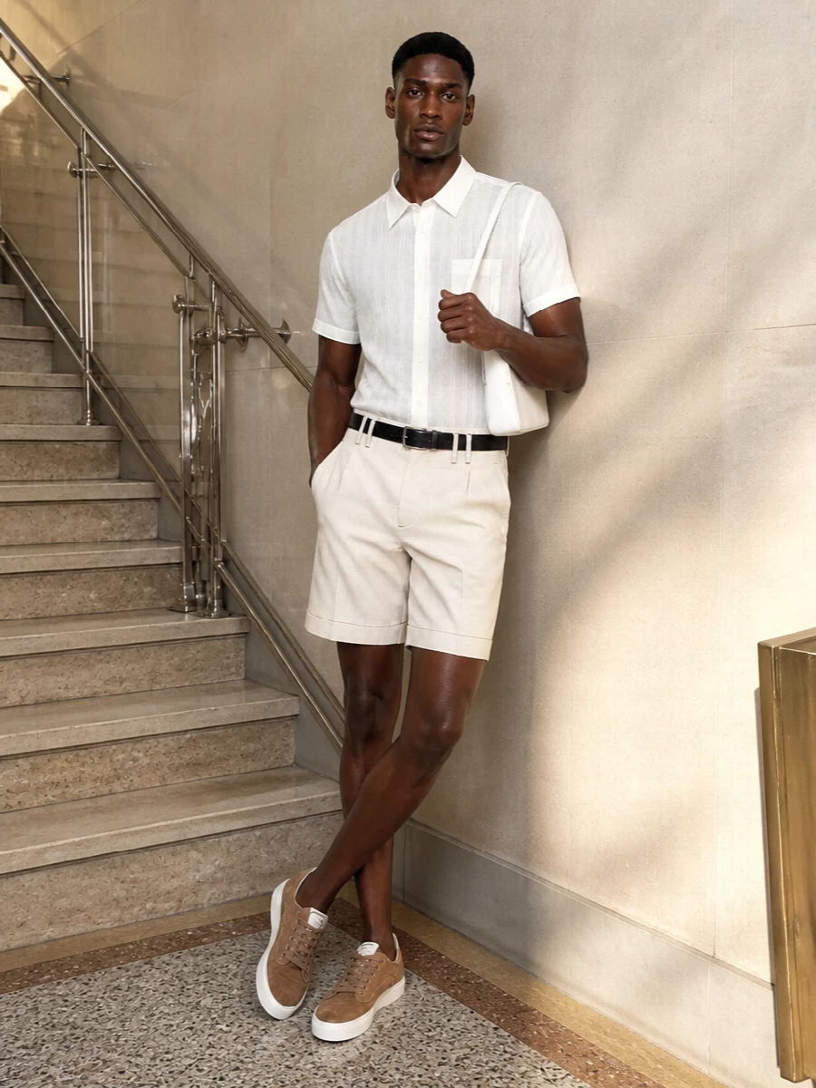 Givenchy summer shirt lanvin cream shorts outfit