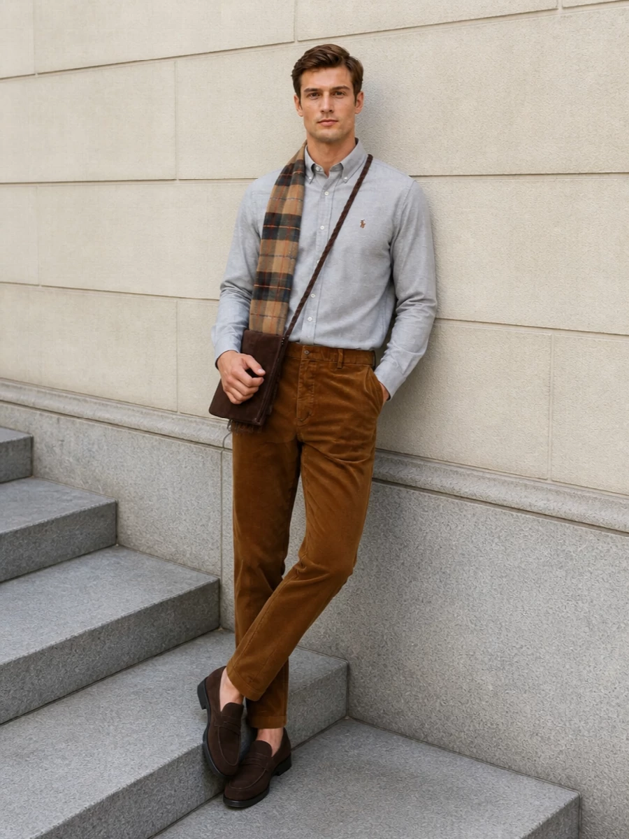 Polo ralph lauren shirt corduroy trousers outfit