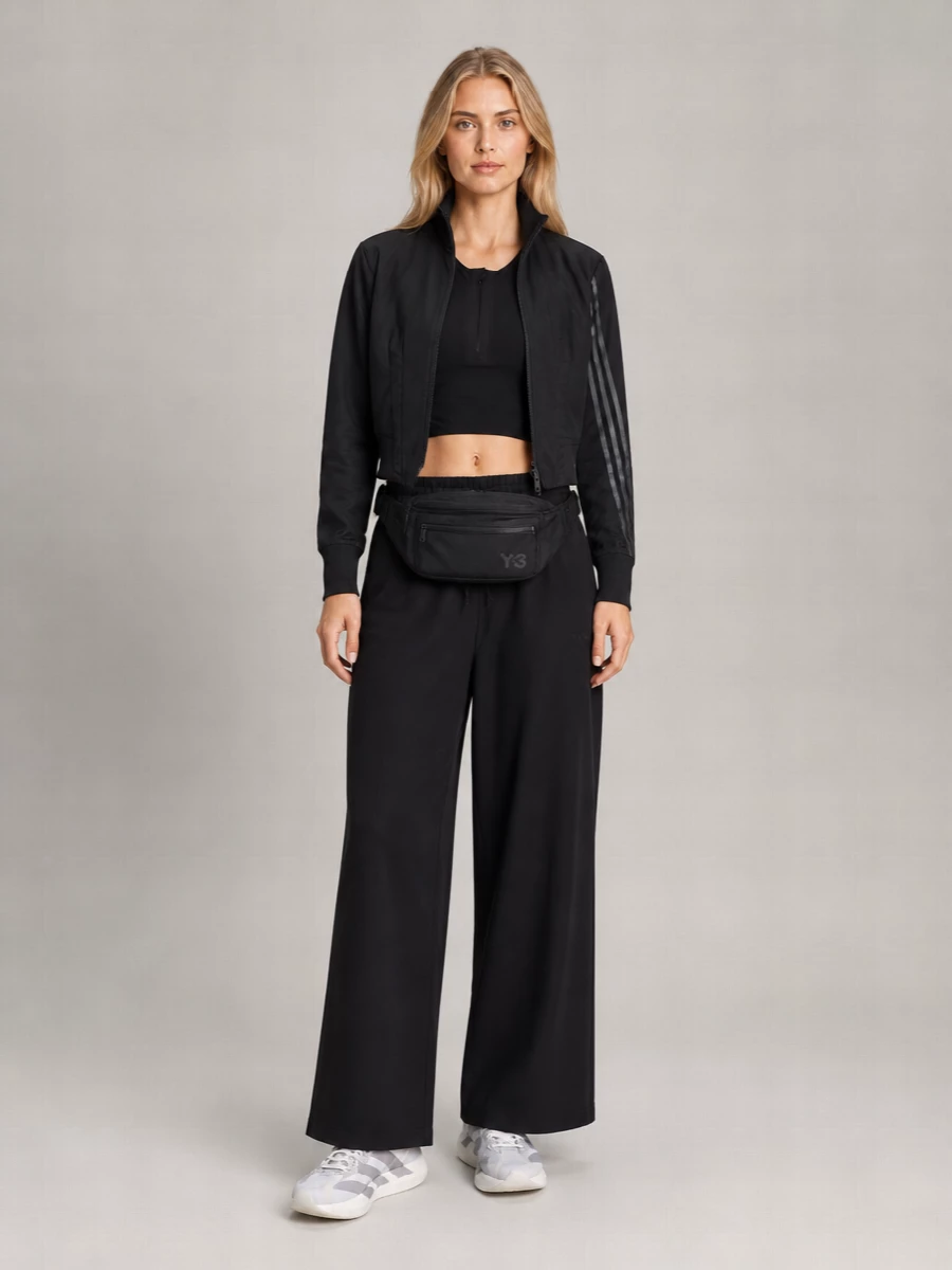 Y-3 Nylon High Neck Single Breasted Coat