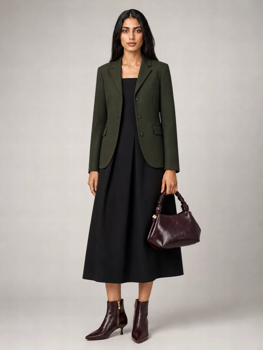 Ganni Wool Blend Single-Breasted Blazer