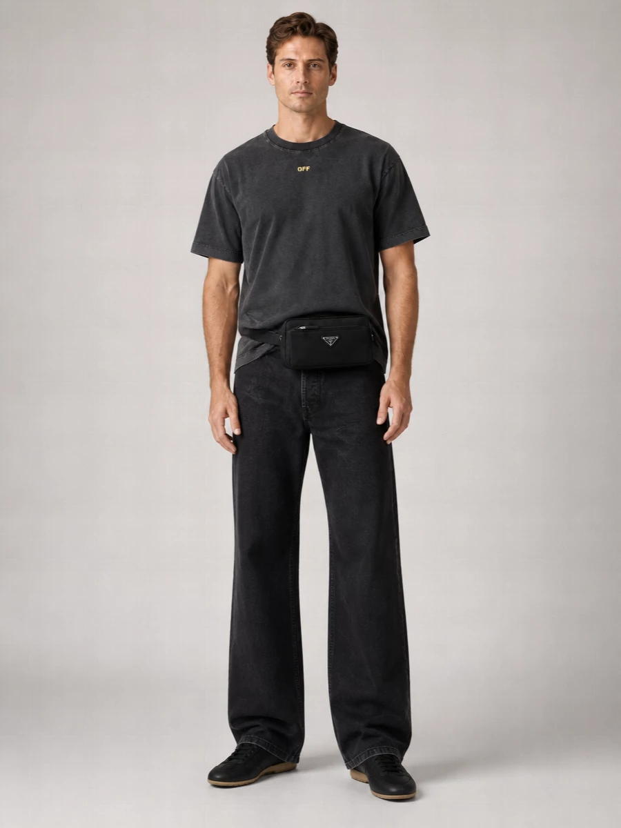 Saint Laurent Calf Leather Lewis Low-Top Sneakers